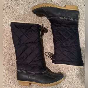 L.L. Bean Black Quilted/Shearling  Winter Boots